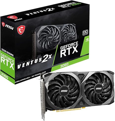 MSI GeForce RTX 3060 Ventus 2X 12G OC, Gaming Graphics Card - NVIDIA RTX 3060